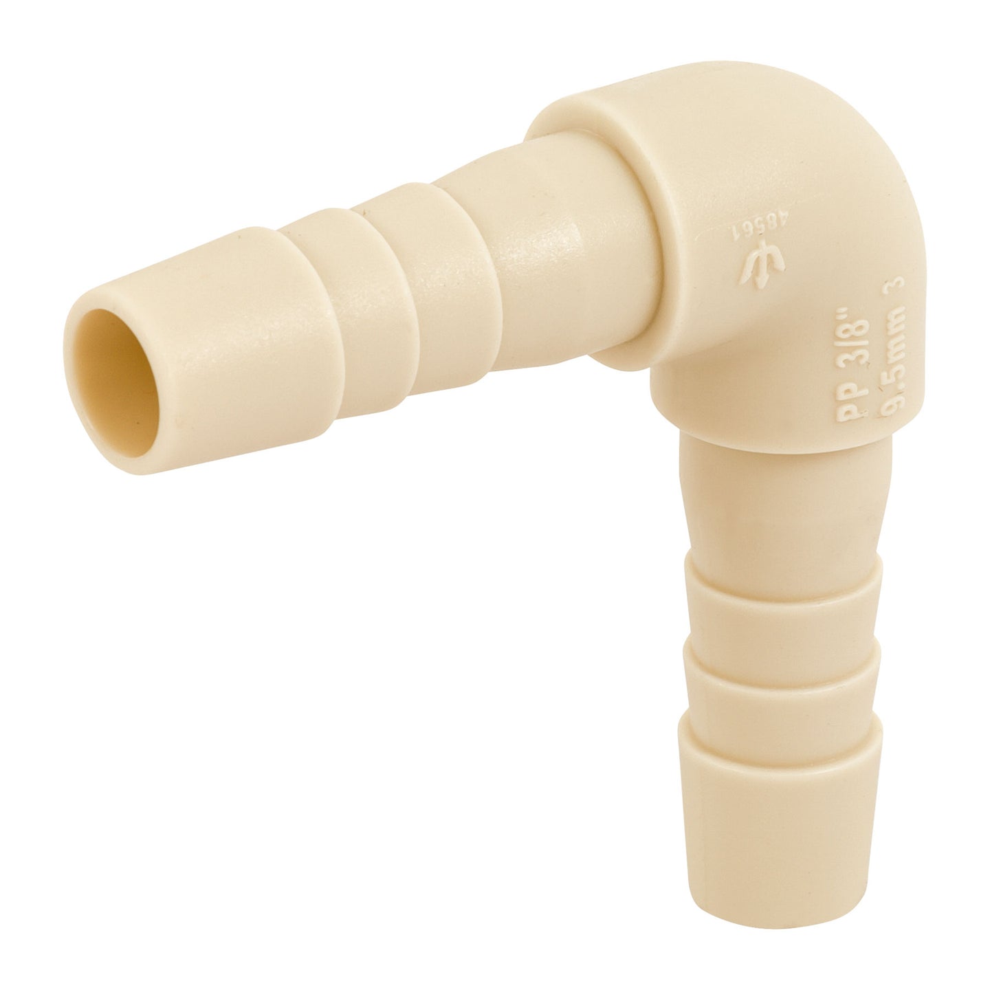 CM-561 Codo 90° inserción de 3/8" de polipropileno, FOSET