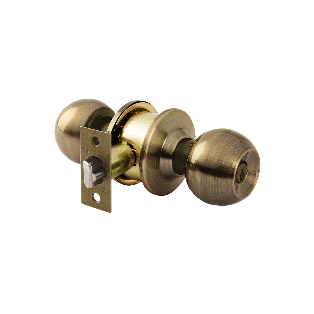 CMB-22P Combo cerraduras, llave-llave, latón antiguo, HERMEX BASIC