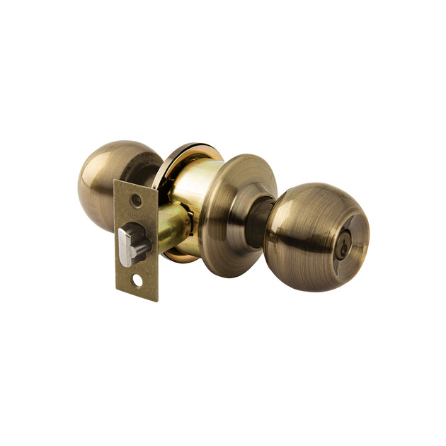 CMB-22P Combo cerraduras, llave-llave, latón antiguo, HERMEX BASIC