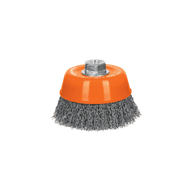 CO-512MX Carda copa 5" alambre ondulado grueso, eje M14, Truper