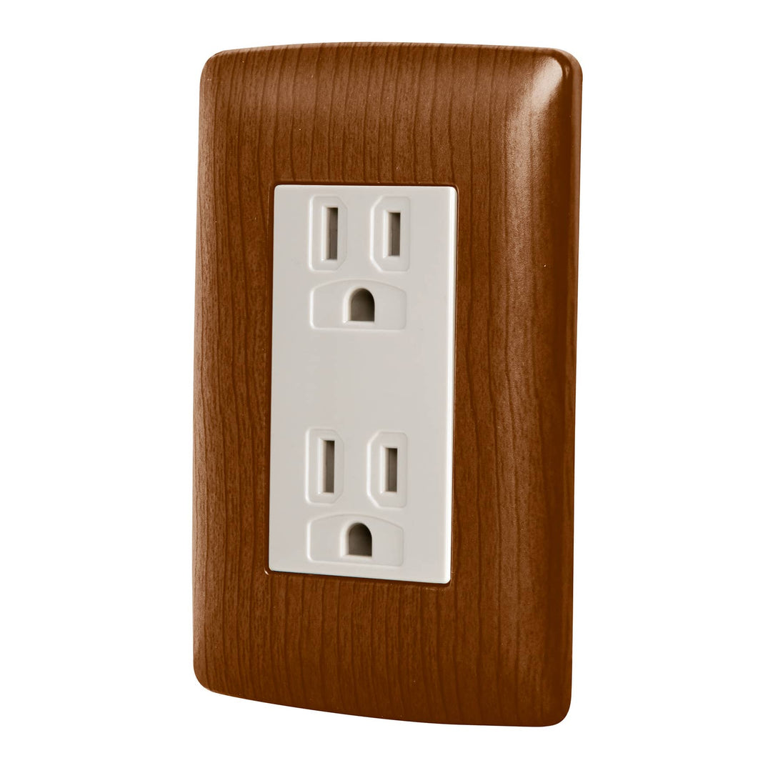CODO-IM Contacto dúplex aterrizado, color madera, línea Italiana