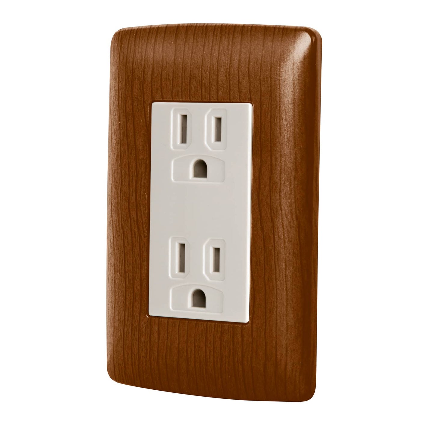 CODO-IM Contacto dúplex aterrizado, color madera, línea Italiana