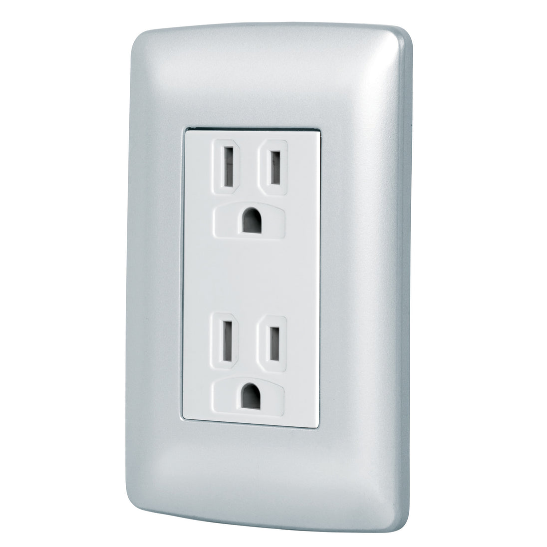 CODO-IP Contacto dúplex aterrizado, color plata, línea Italiana