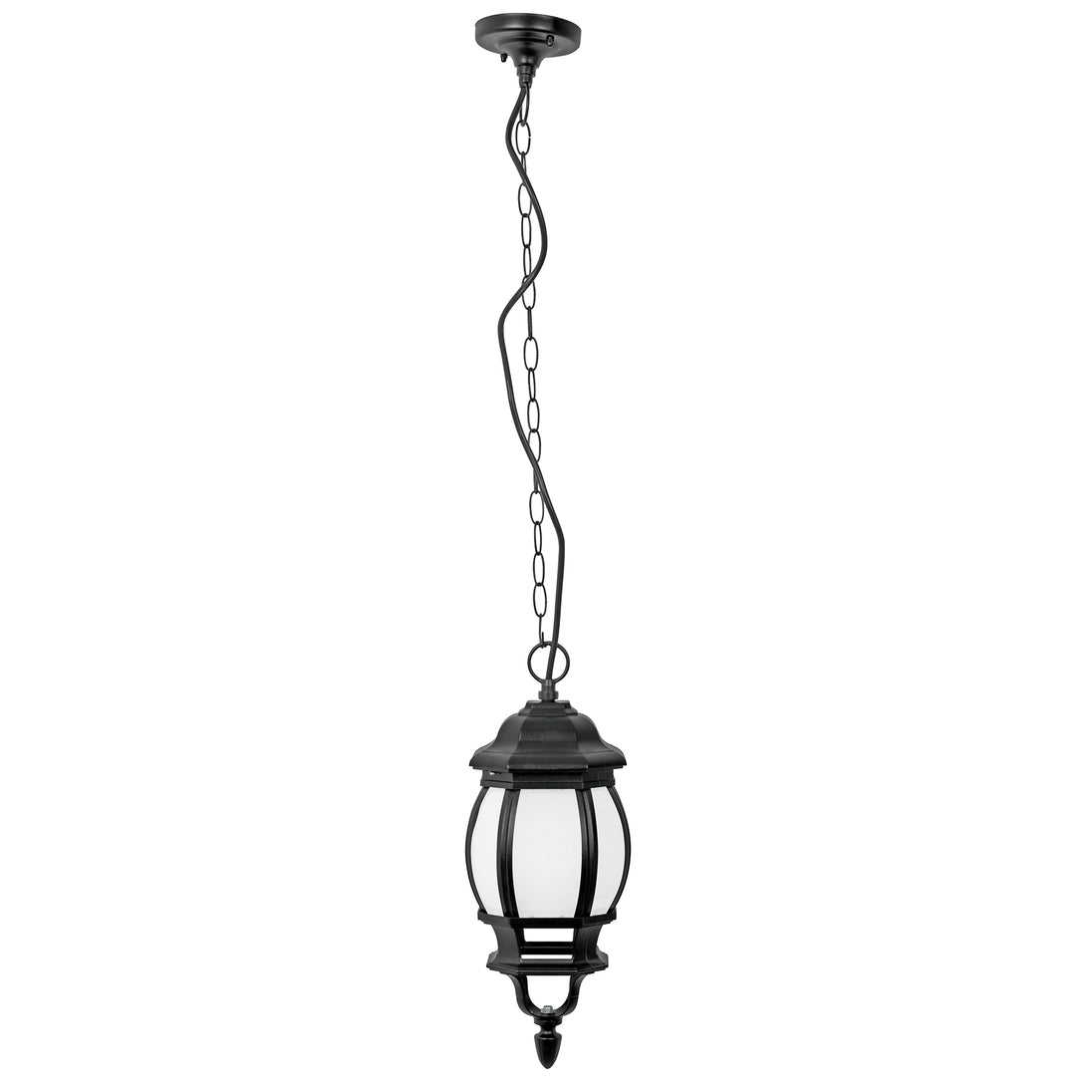 COL-101L Arbotante de LED 8 W tipo farol colgante negro, Volteck