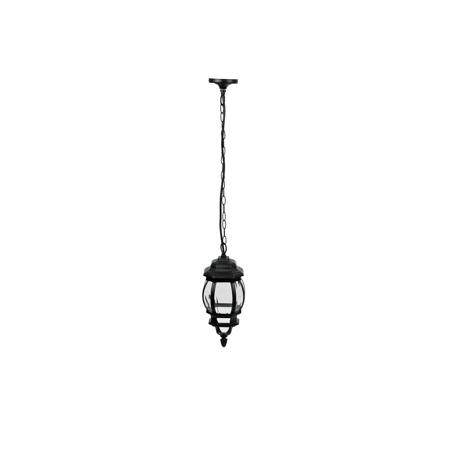 COL-101S Arbotante tipo farol tradicional colgante p/exterior, negro