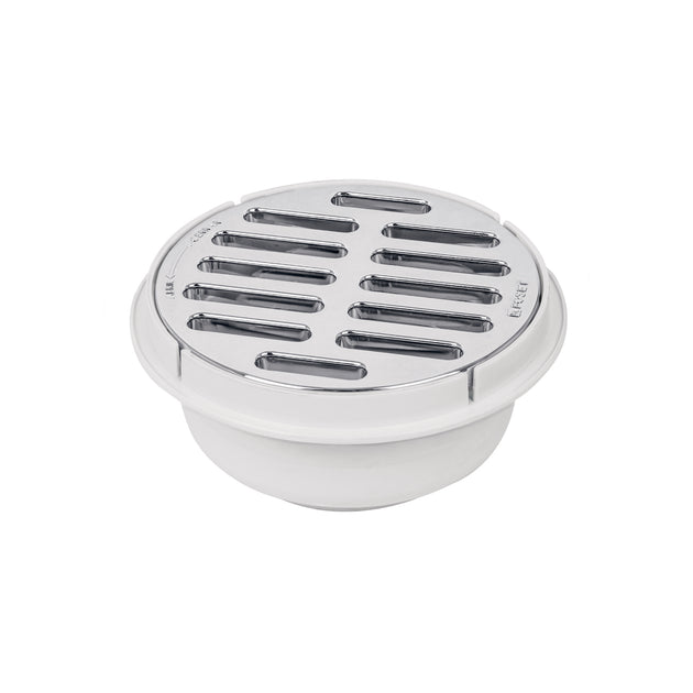 COL-51 Coladera 5" universal,ABS, rejilla cromada 1/4 vuelta, FOSET
