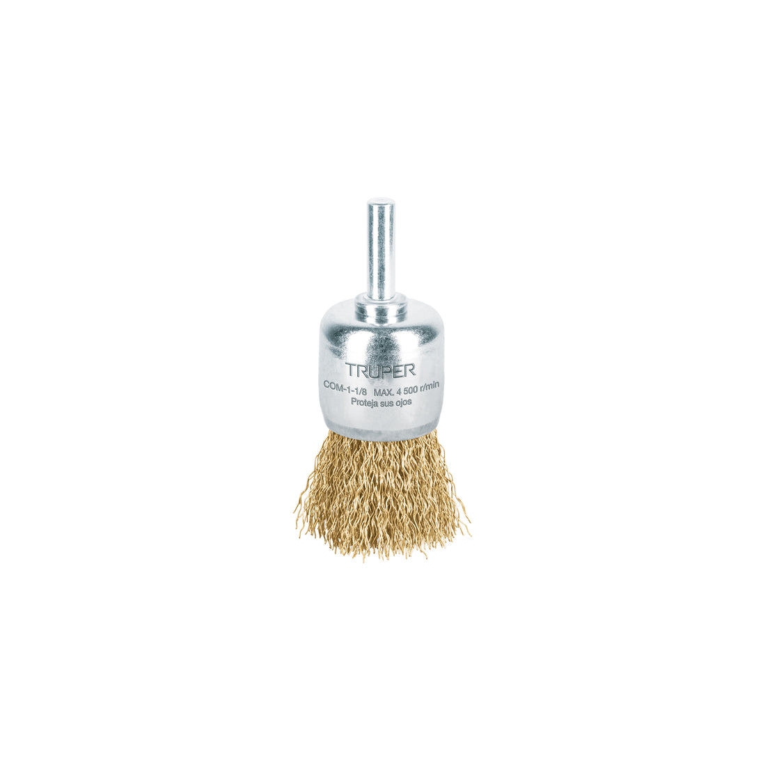 COM-1-1/8 Carda tipo brocha 1-1/8" alambre grueso para taladro, TRUPER