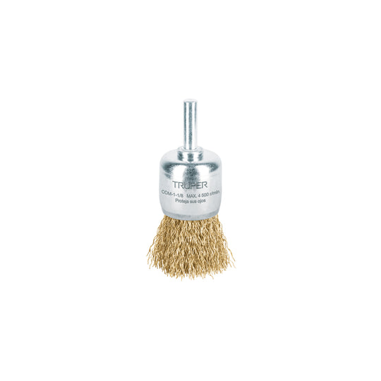 COM-1-1/8 Carda tipo brocha 1-1/8" alambre grueso para taladro, TRUPER