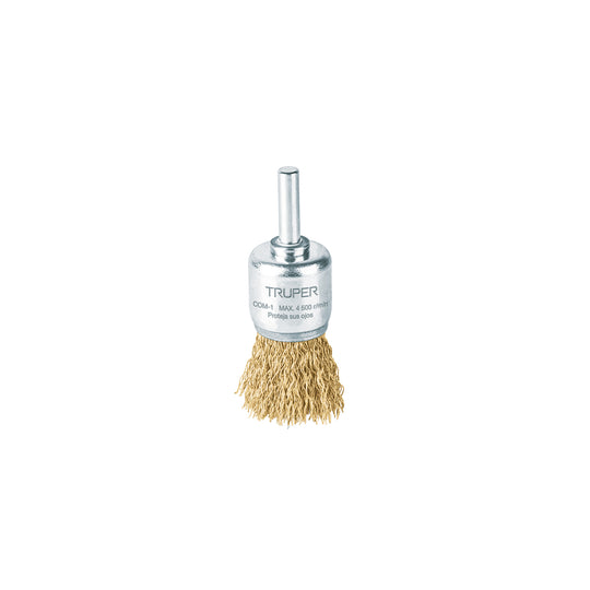 COM-1 Carda tipo brocha 1" alambre grueso para taladro, TRUPER