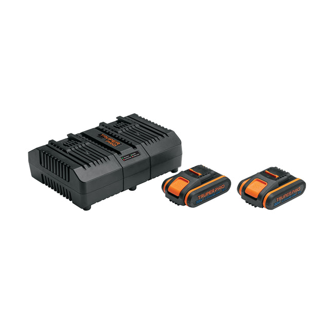 Cargador Dual Truper COM-CBA, 2 Baterías 2Ah, 20V
