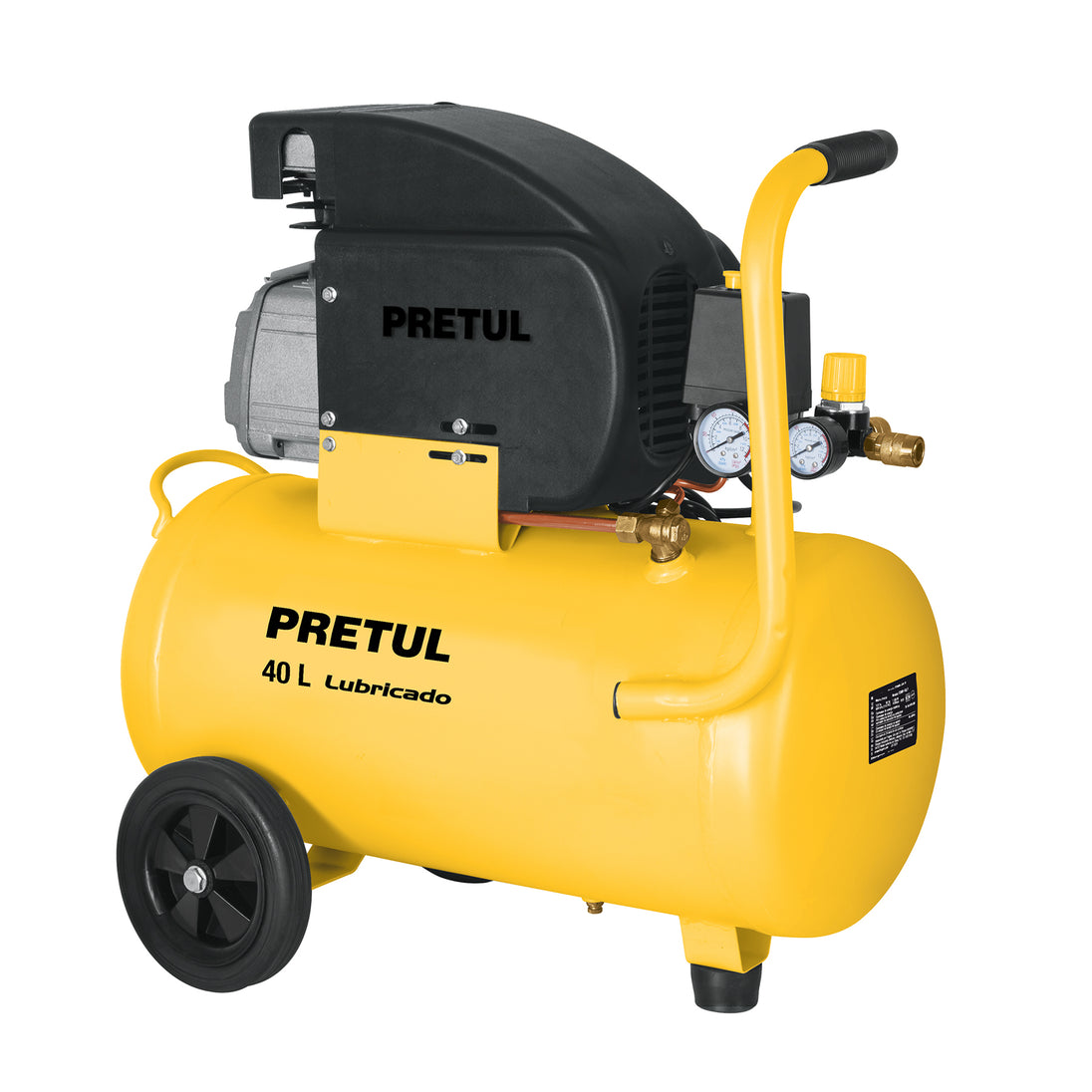 COMP-40LP Compresor lubricado, 40L, 3HP, horizontal, 127V, PRETUL