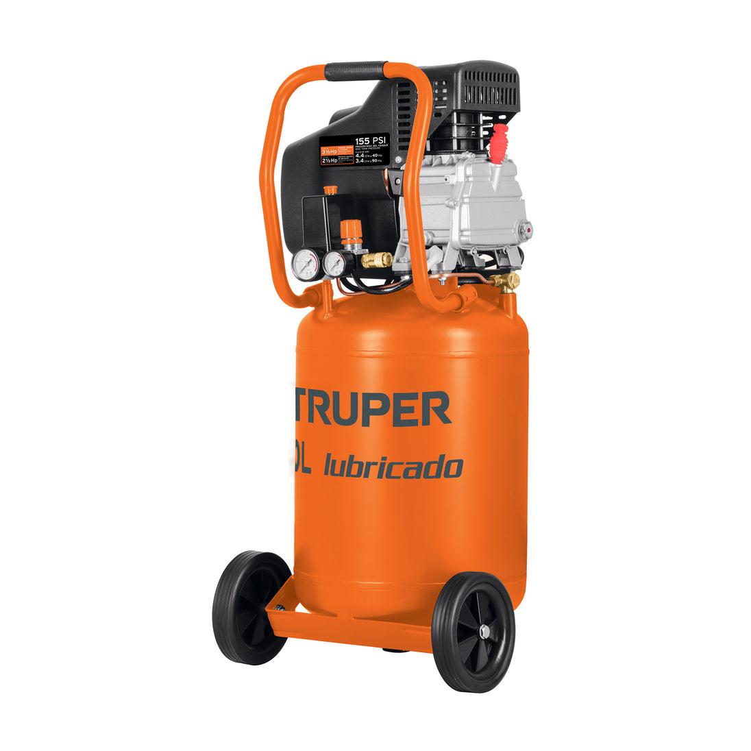 COMP-50LV Compresor lubricado, 50L, 3-1/2HP, vertical, 127V, TRUPER