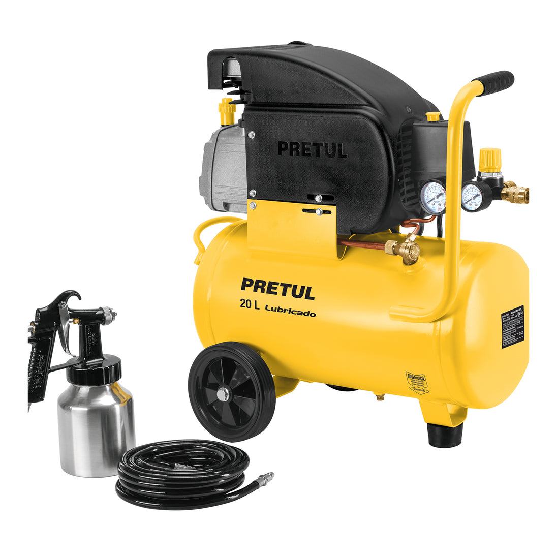 COMP-KIT20P Kit Compresor lub, 20L, manguera y pistola baja,127V, PRETUL