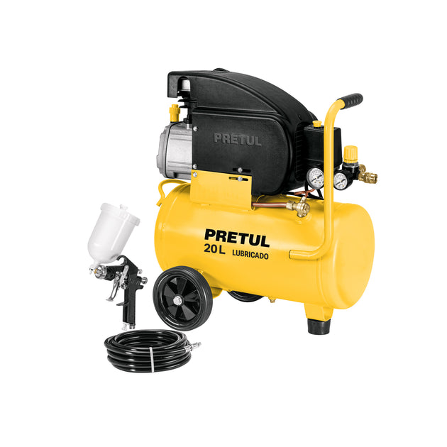 COMP-KIT20P3 Kit Compresor lub, 20L, manguera y pistola grav,127V, PRETUL