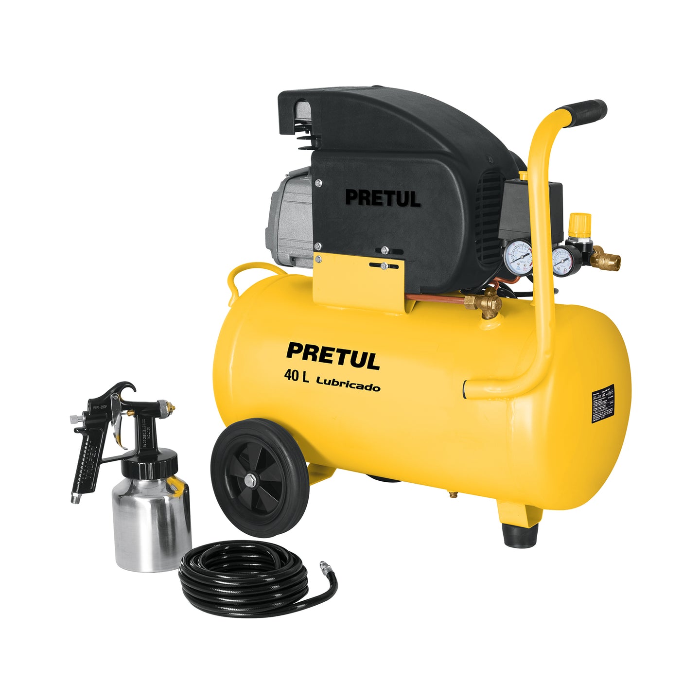 COMP-KIT40P Kit Compresor lub, 40L, manguera y pistola baja,127V, PRETUL
