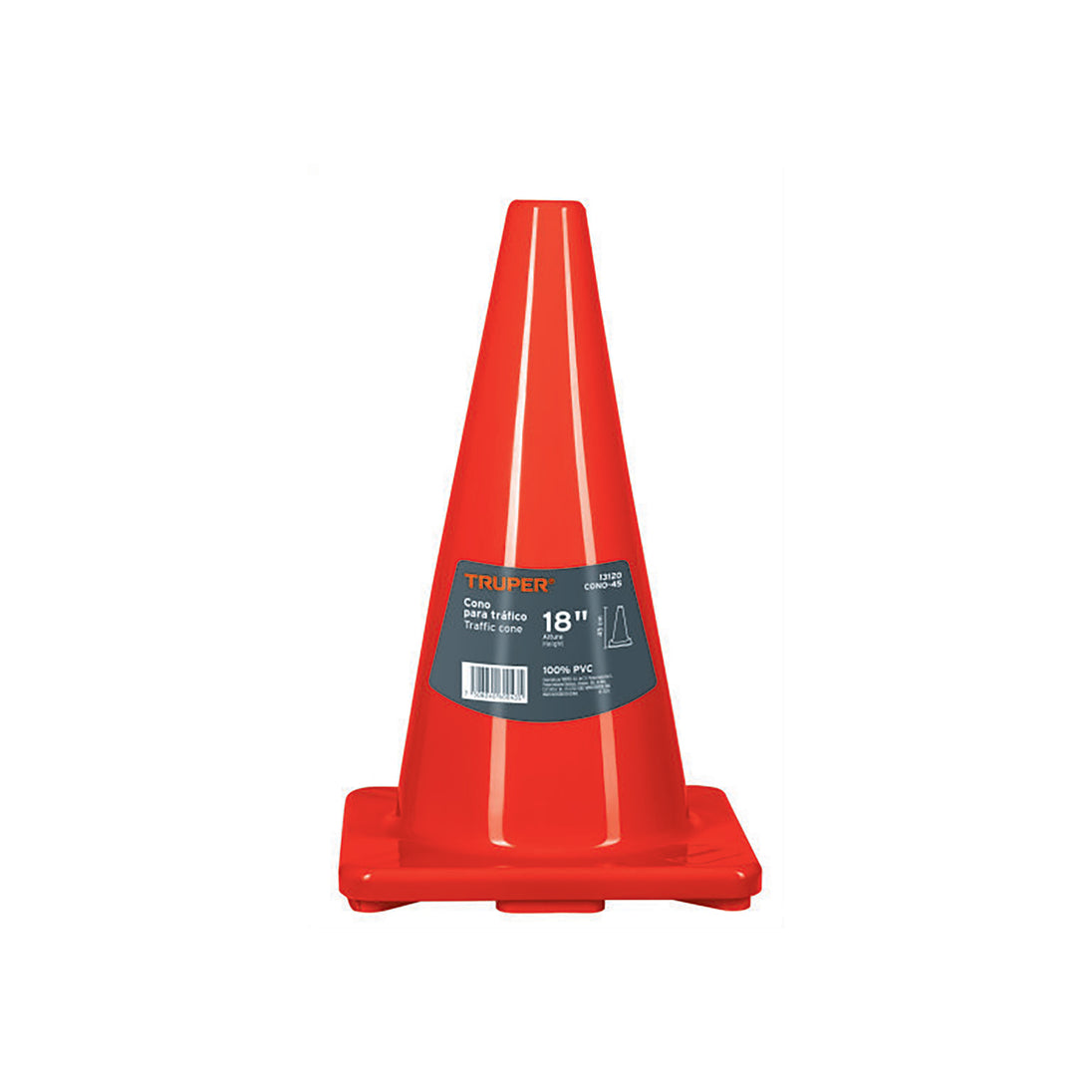 CONO-45 Cono de precaución de 45 cm de PVC, Truper