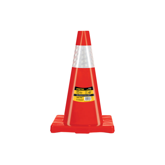 CONO-45RP Cono de precaución de 45 cm de PVC con reflejante, PRETUL