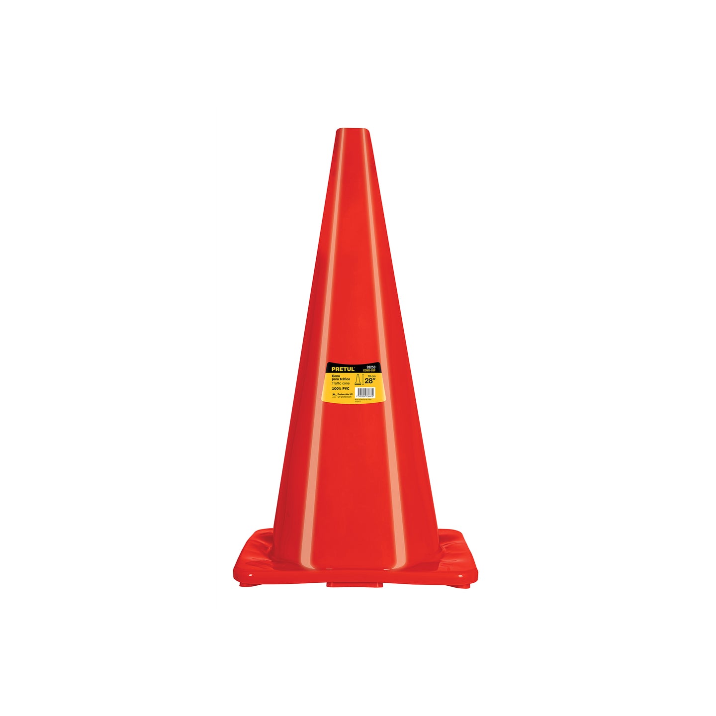 CONO-70P Cono de precaución de 70 cm de PVC, PRETUL