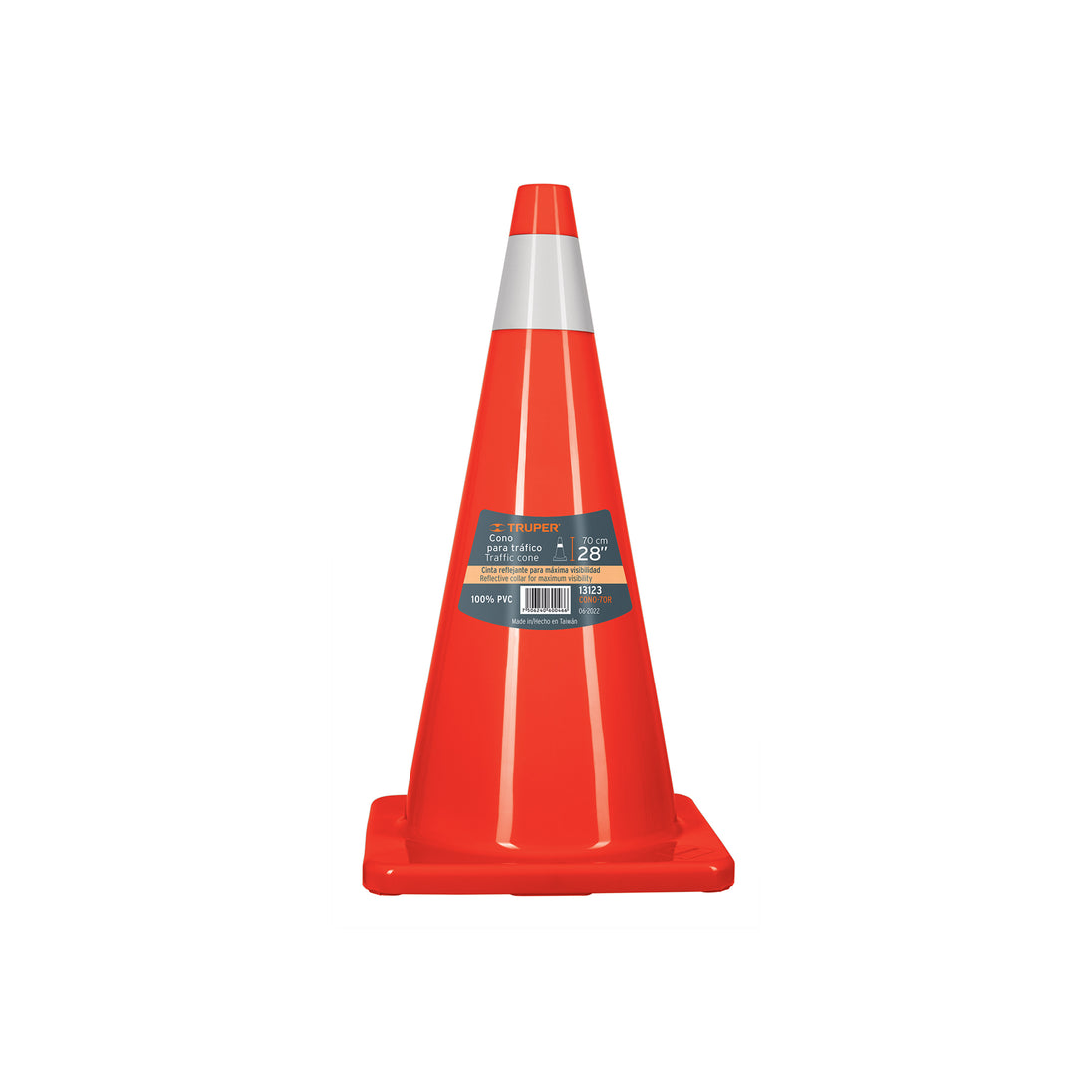 CONO-70R Cono de precaución de 70 cm de PVC con reflejante, Truper