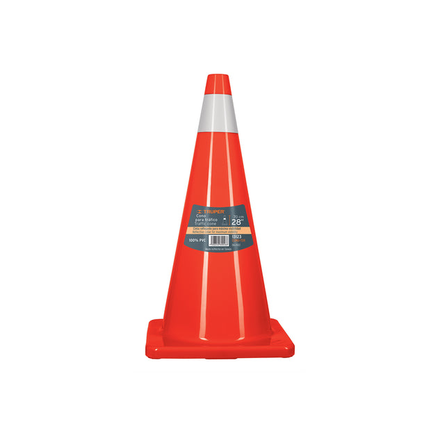 CONO-70R Cono de precaución de 70 cm de PVC con reflejante, Truper
