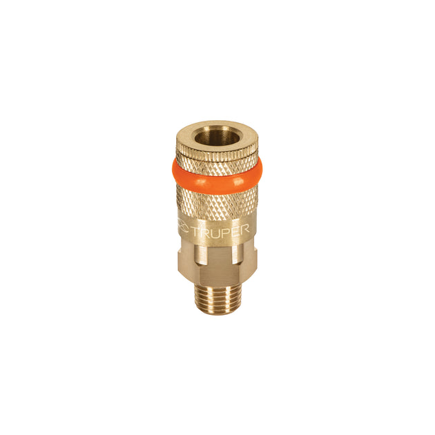 COPLE-MA-1/4 Cople rápido de latón, macho, cuerda 1/4" NPT, TRUPER