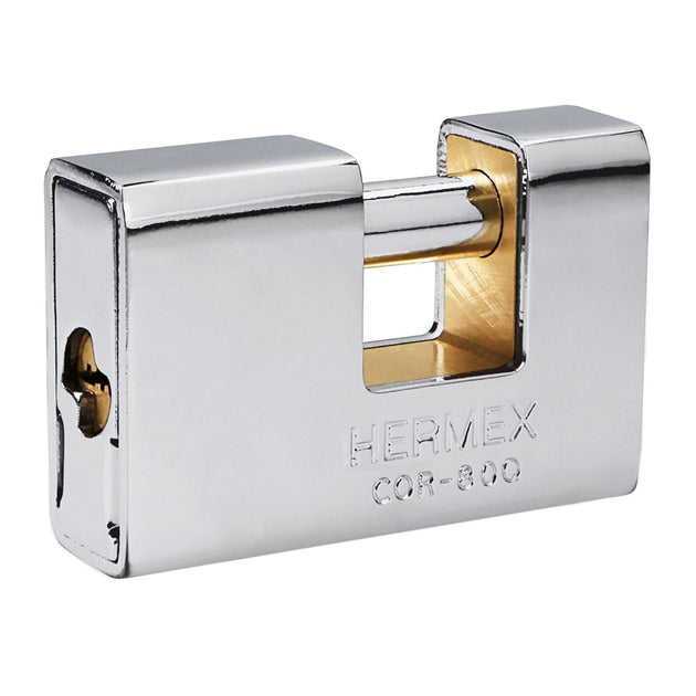 COR-80Q Candado antipalanca, 80mm, blindado, llave puntos, HERMEX