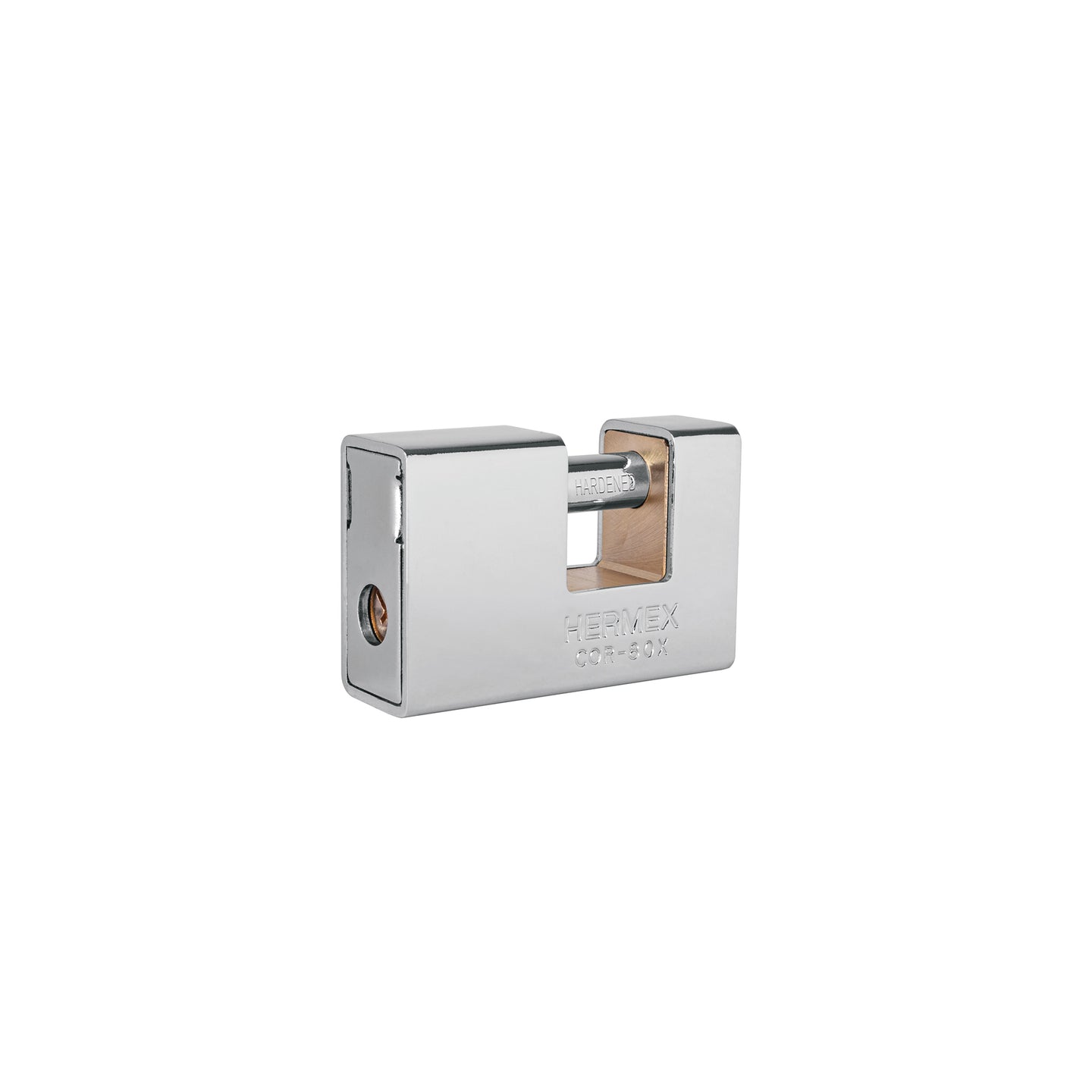 COR-80X Candado antipalanca, 80mm, blindado, llave tetra, HERMEX