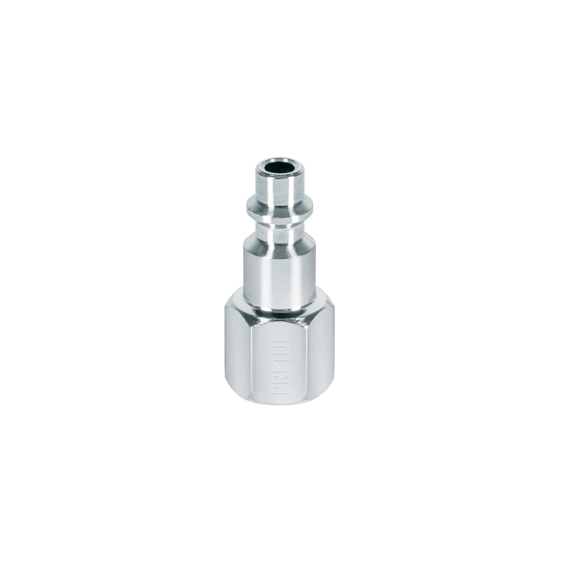 CORAL-HEM-1/4P Conector rápido de acero, hembra, cuerda 1/4" NPT, PRETUL