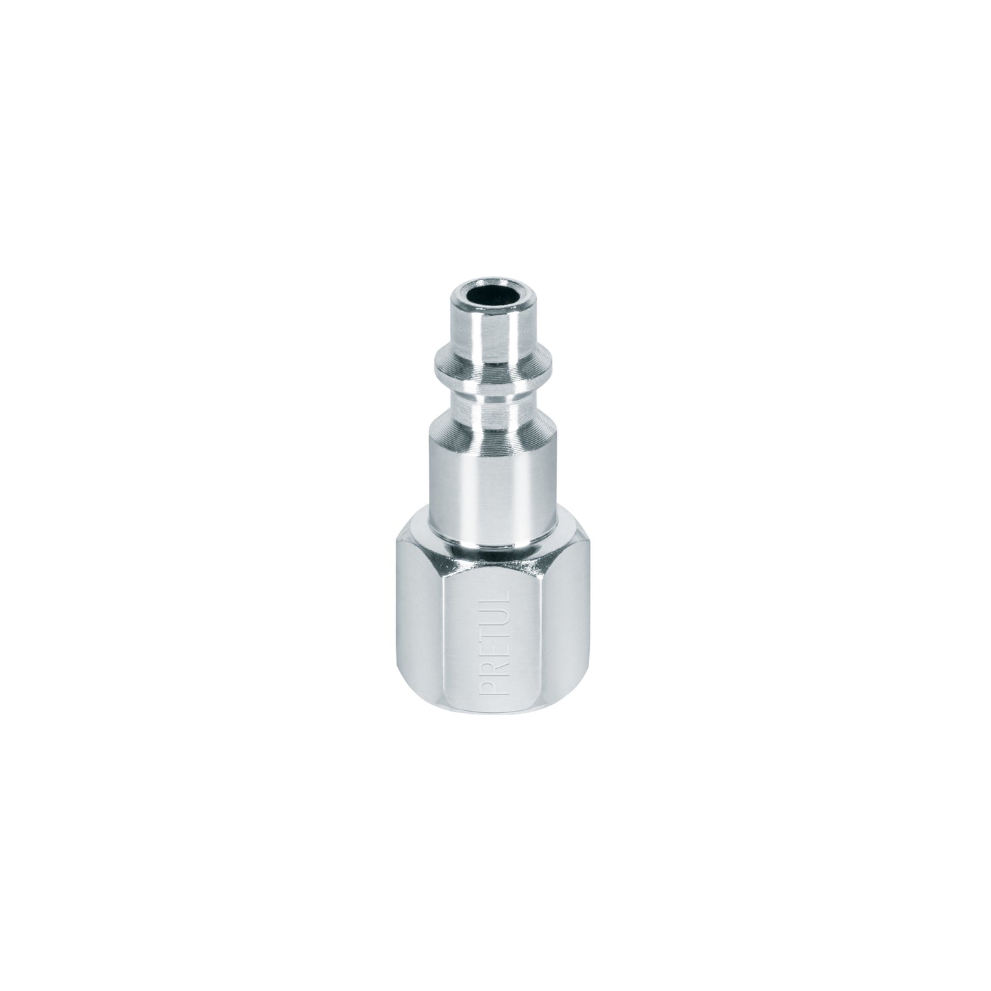 CORAL-HEM-1/4P Conector rápido de acero, hembra, cuerda 1/4" NPT, PRETUL