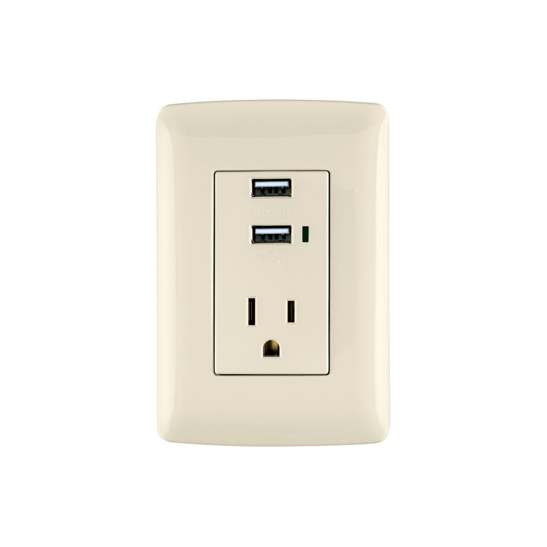 COUSB-I Contacto aterrizado + 2 puertos USB, marfil, línea Italiana
