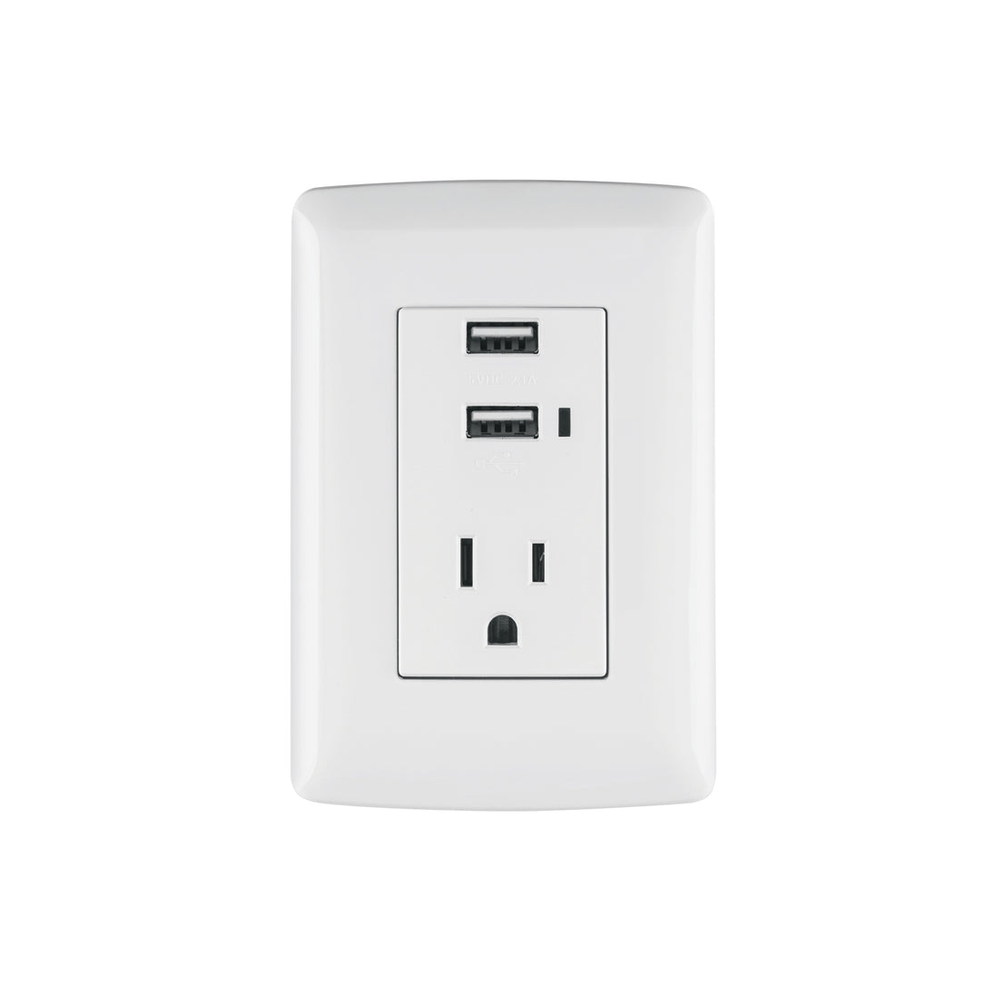 COUSB-IB Contacto aterrizado + 2 puertos USB, blanco, línea Italiana