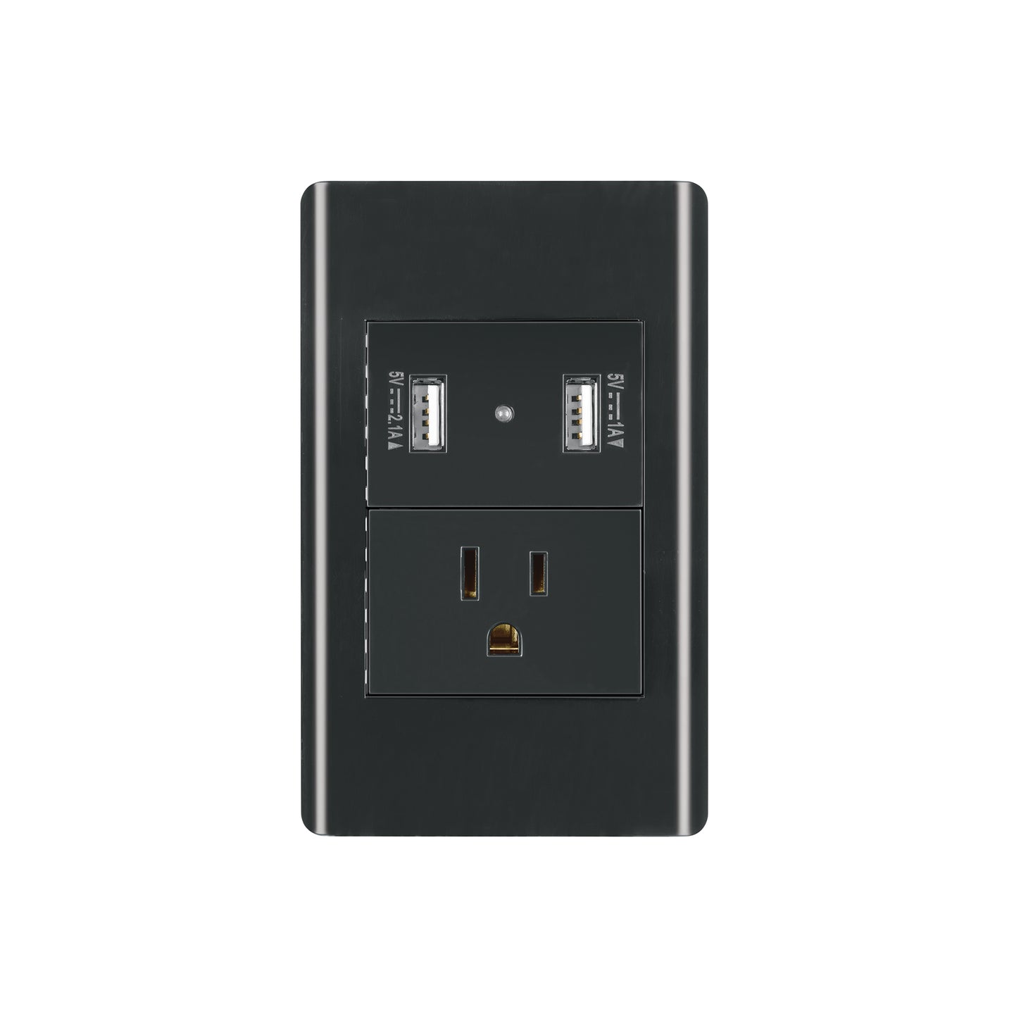 COUSB-LN Placa armada negra contacto y 2 puertos USB 1.5 mód, Lisboa