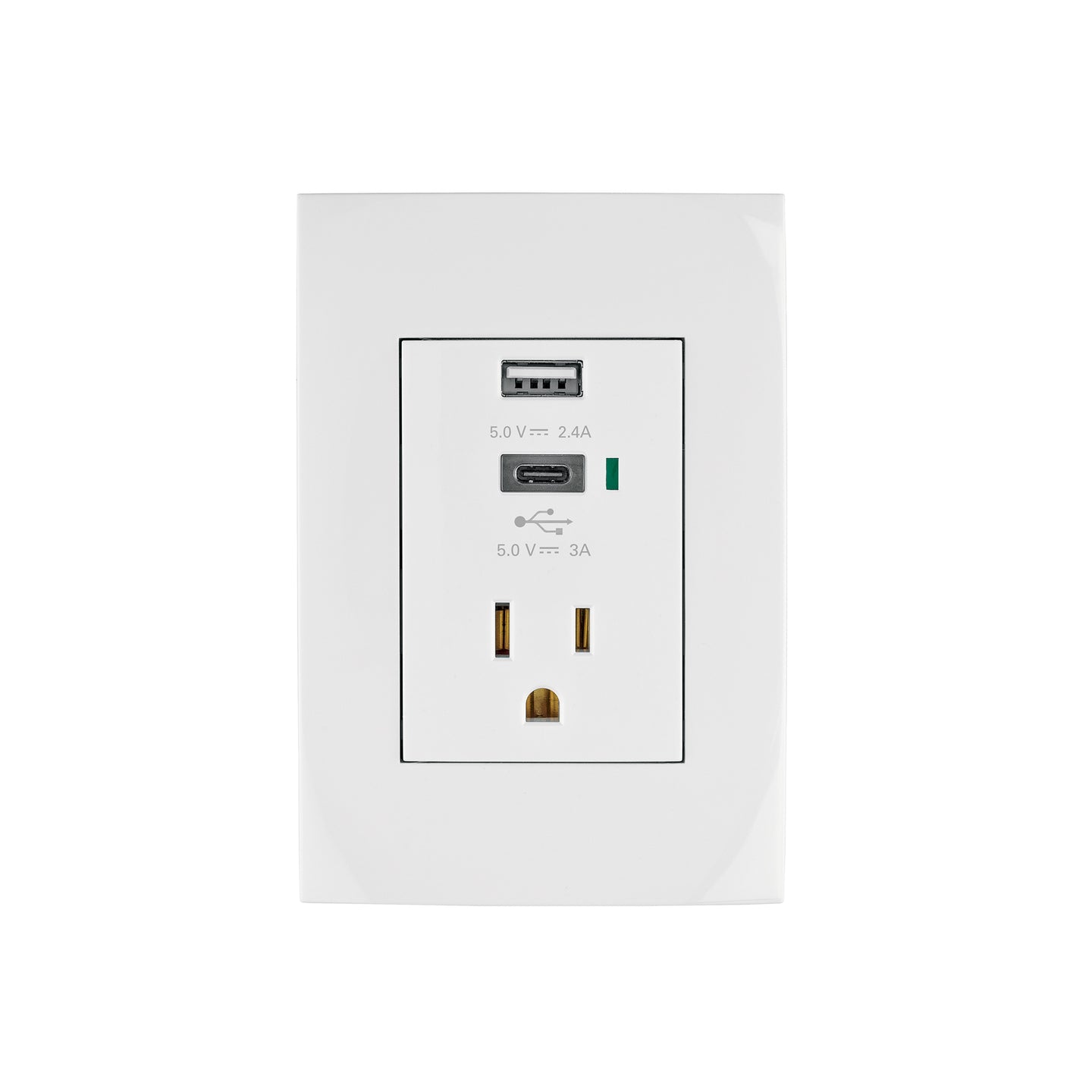COUSB-OB Contacto 2polos + tierra con 2 puertos USB, Oslo, blanco