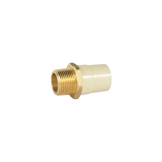 CPVC-653 Adaptador macho de CPVC 1" con inserto de latón, FOSET