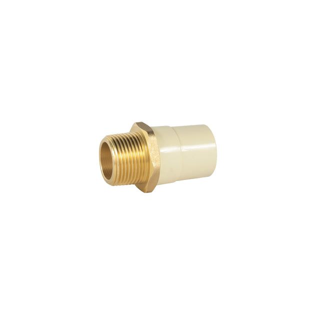 CPVC-653 Adaptador macho de CPVC 1" con inserto de latón, FOSET