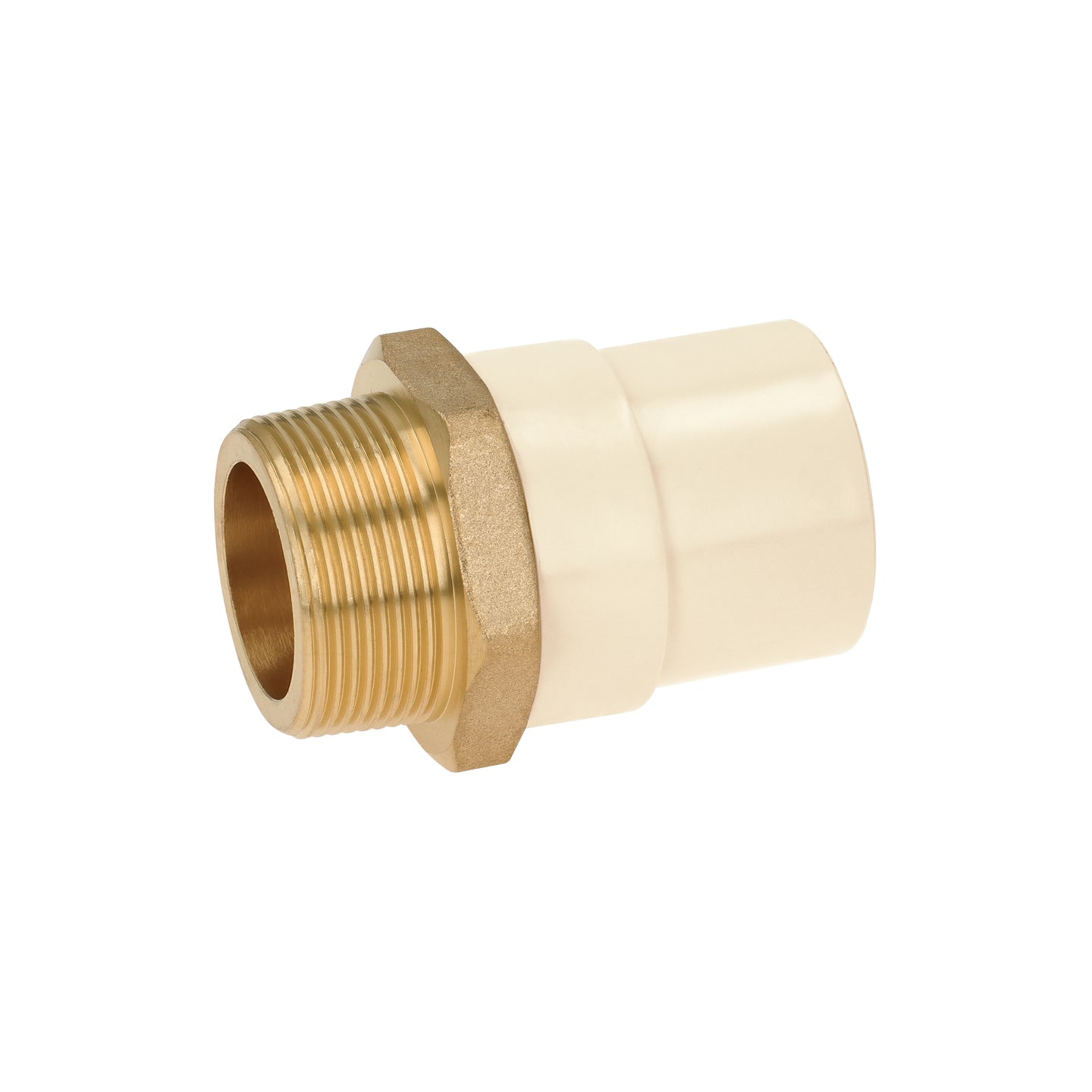 CPVC-655 Adaptador CPVC, 1-1/2", macho inserto metálico-latón, FOSET