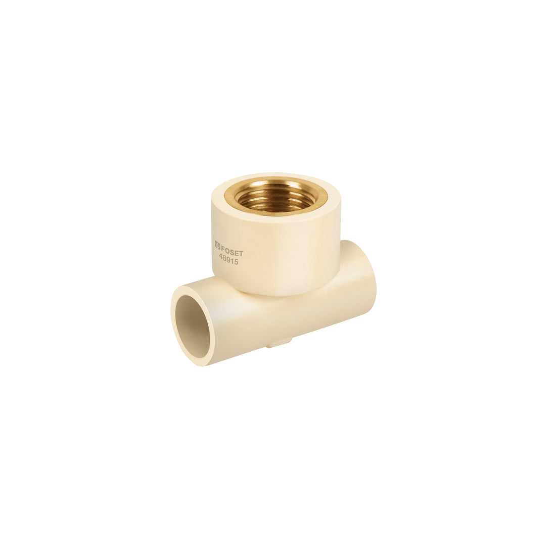 CPVC-702 Tee reducida hembra de CPVC 3/4" x 3/4" x 1/2" inserto latón