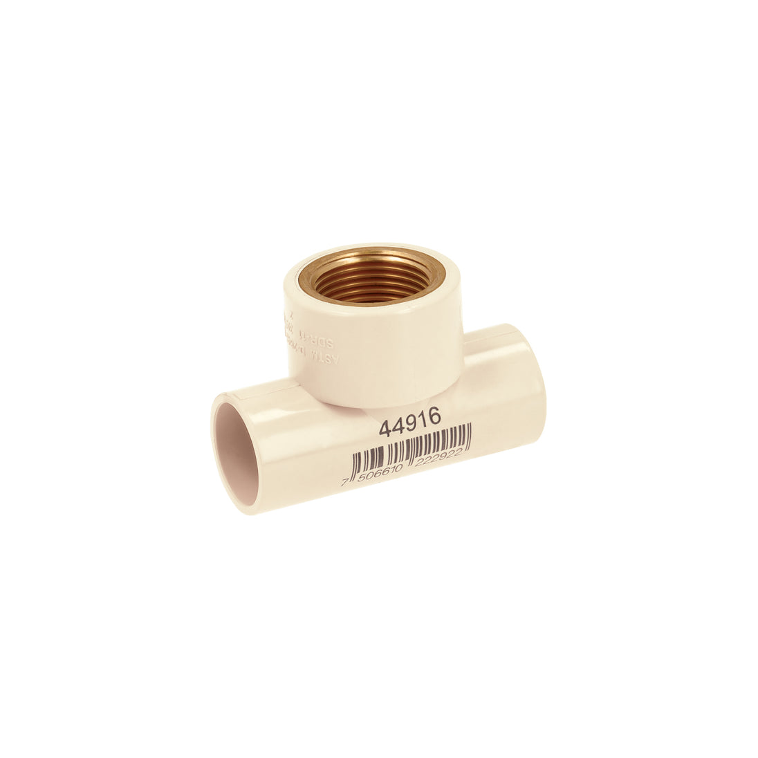 CPVC-704 Tee de CPVC 3/4" rosca central hembra inserto latón, FOSET