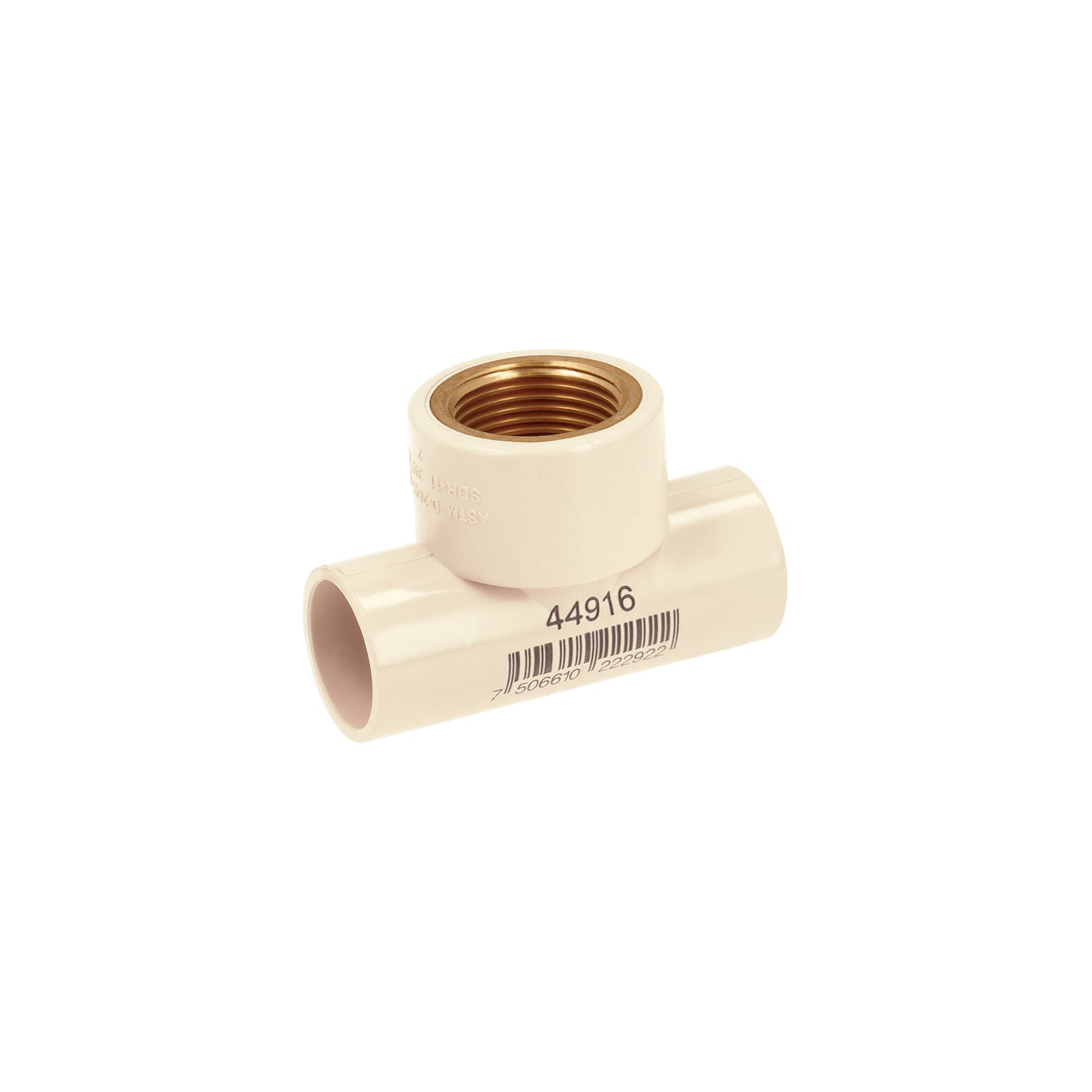 CPVC-704 Tee de CPVC 3/4" rosca central hembra inserto latón, FOSET