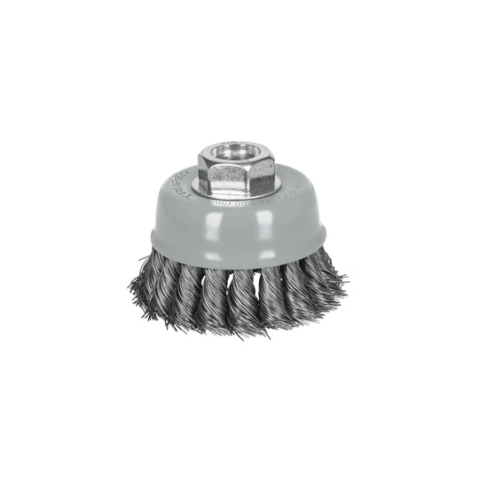 CT-608MR Carda copa 3" alambre trenzado fino, Multi-rosca, Truper