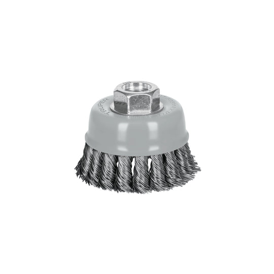 CT-608MRX Carda copa 3" alambre trenzado grueso, Multi-rosca, Truper