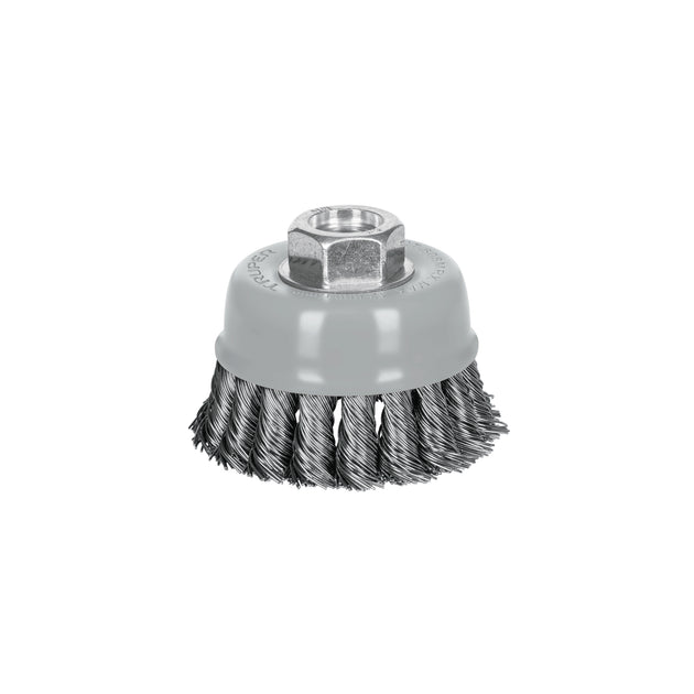 CT-608MRX Carda copa 3" alambre trenzado grueso, Multi-rosca, Truper