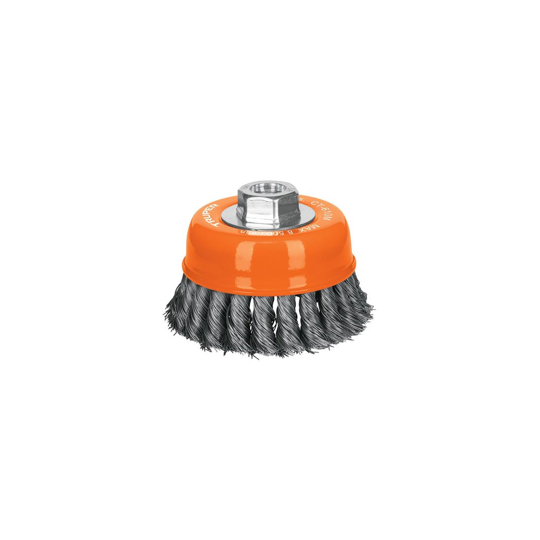 CT-610M Carda copa 4" alambre trenzado fino, eje M14, Truper