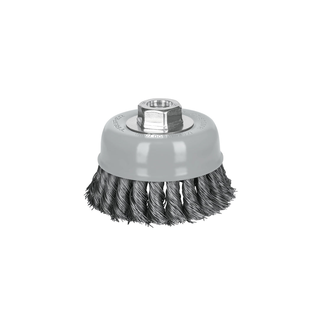 CT-610MR Carda copa 4" alambre trenzado fino, Multi-rosca, Truper