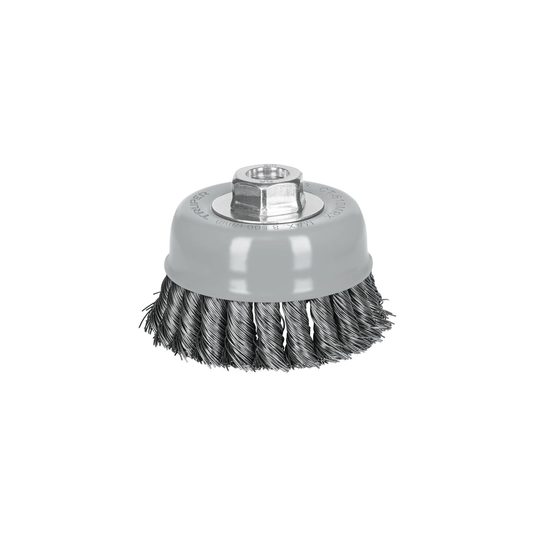 CT-610MRX Carda copa 4" alambre trenzado grueso, Multi-rosca, Truper