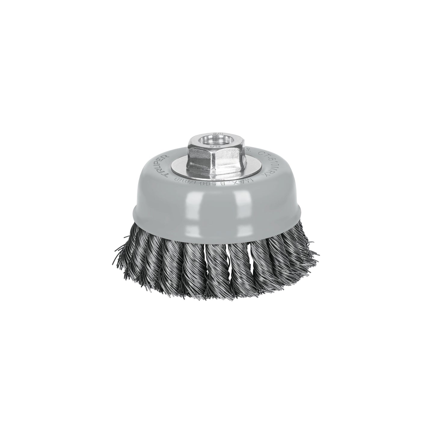CT-610MRX Carda copa 4" alambre trenzado grueso, Multi-rosca, Truper