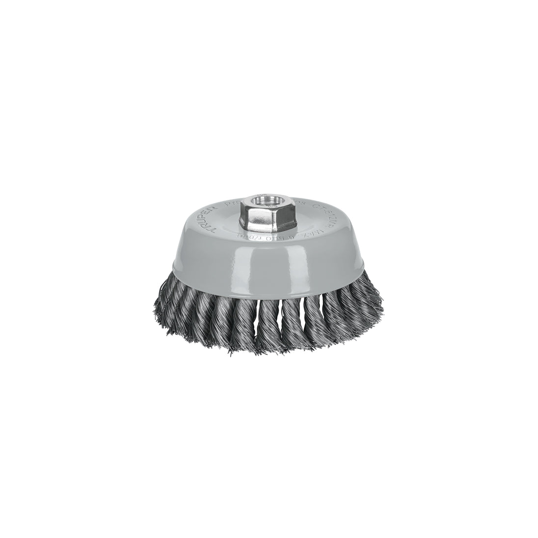 CT-612MR Carda copa 5" alambre trenzado fino, Multi-rosca, Truper