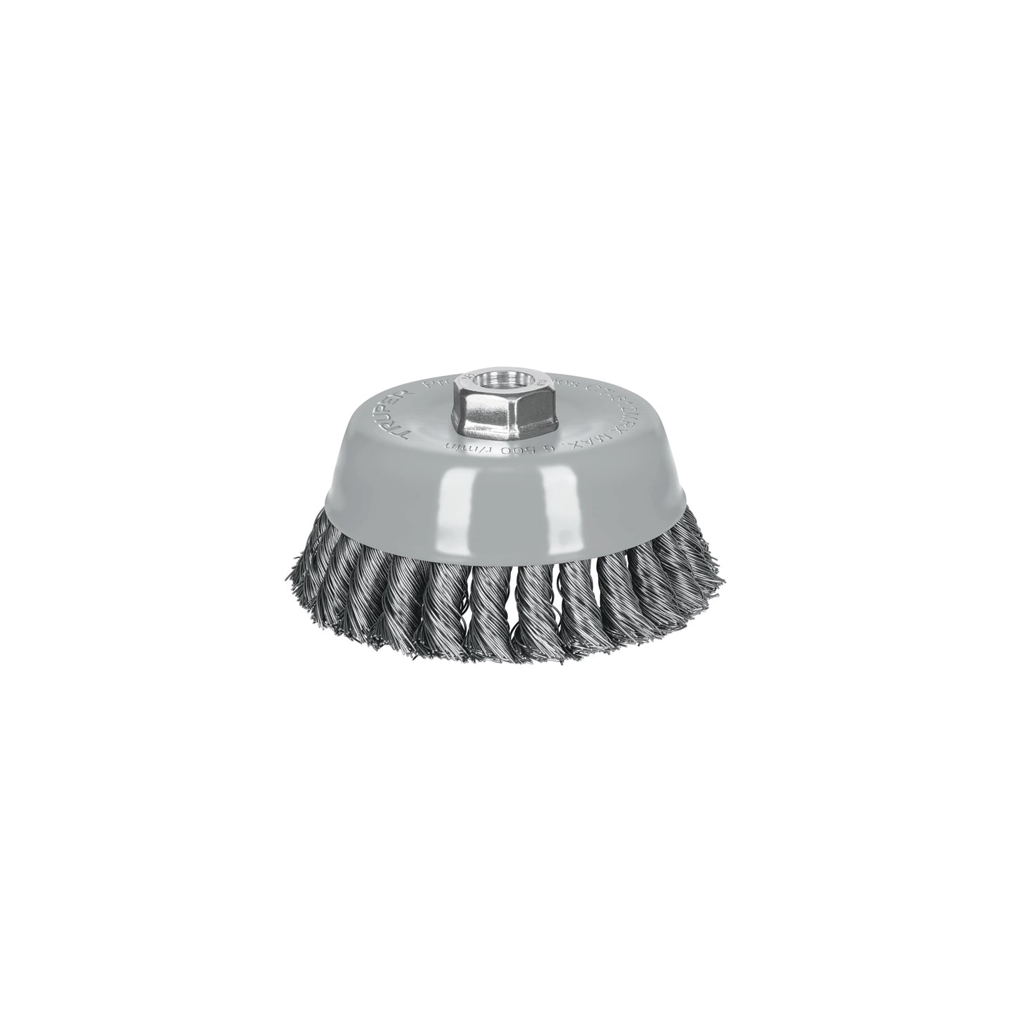 CT-612MRX Carda copa 5" alambre trenzado grueso, Multi-rosca, Truper