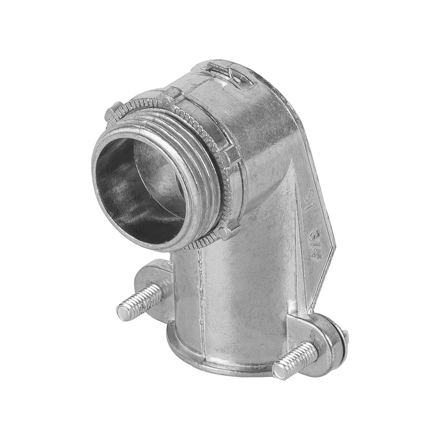 CTF-3/4C Conector curvo 3/4" para tubo flexible metálico, VOLTECK