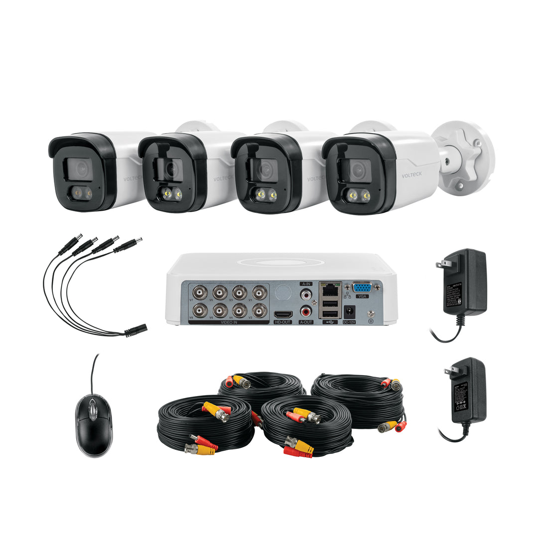 CTV-KIT-8A Kit video vigilancia, 8 canales, 4 cámaras, 5MP, Disco 1TB
